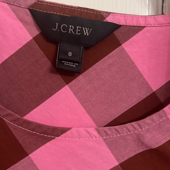 J Crew Bow Shoulder Oversized GinghamTank size 8 - Picture 2 of 6